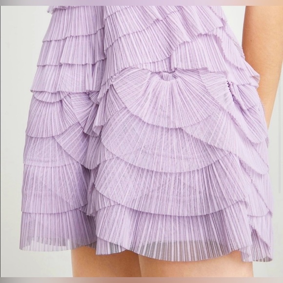 NWT BCBGMAxAzria Karyna Layered Ruffle Scalloped Sleeveless Mesh Party Dress CL3 - Picture 4 of 4